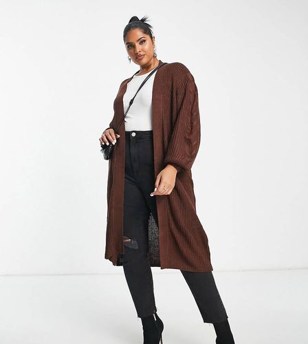 Threadbare Plus - Harlyn - Gilet long - chocolat - Threadbare Curve - Modalova