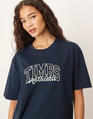 T-shirt à manches courtes avec imprimé style universitaire - Saphir foncé - Timberland - Modalova