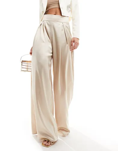 Pantalon large en satin - Champagne - True Violet - Modalova