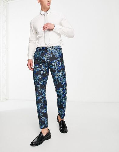 Owsley - Pantalon de costume avec imprimé fleuri tissé en jacquard - Sarcelle/menthe - Twisted Tailor - Modalova