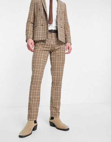 Mepstead - Pantalon de costume à carreaux Prince de Galles - Beige - Twisted Tailor - Modalova