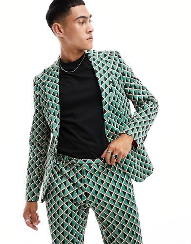 Shadoff - Veste de costume à imprimé géométrique vintage - Twisted Tailor - Modalova