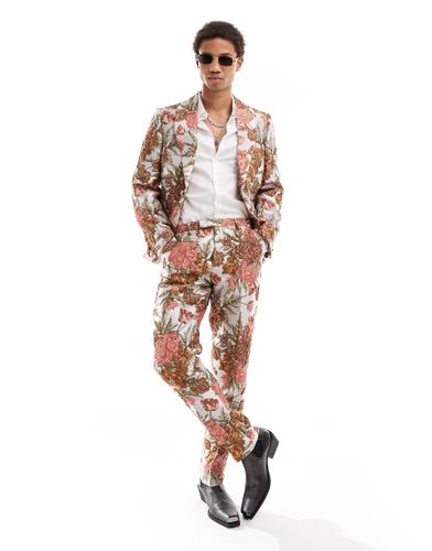 Pantalon slim en jacquard fleuri - Twisted Tailor - Modalova