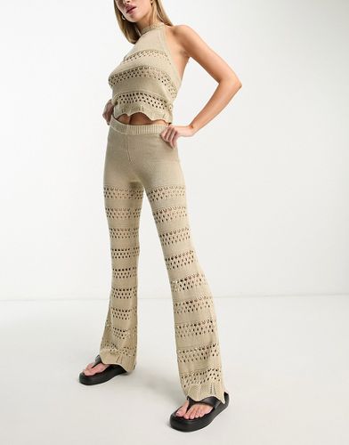 Pantalon évasé d'ensemble en maille au crochet - Bronze - Urban Classics - Modalova