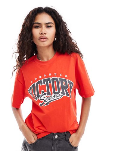 T-shirt oversize à inscription Victory - vif - Urban Revivo - Modalova