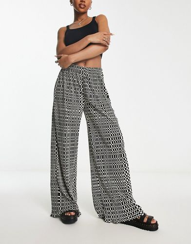 Pantalon plissé à carreaux - Noir et blanc - Urban Threads - Modalova
