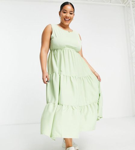 Urban Threads Plus - Robe d'été sans manches à volants étagés - Urban Threads Curve - Modalova