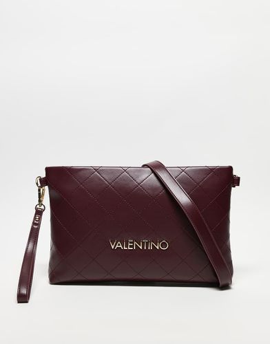 Valentino - Nur Re - Grande pochette matelassée avec dragonne - Bordeaux - Valentino Bags - Modalova