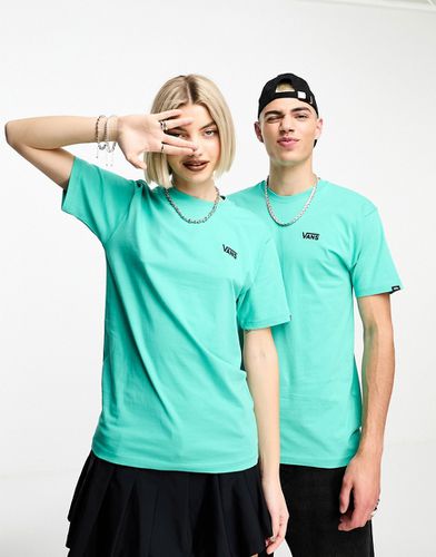 T-shirt unisexe avec logo sur la poitrine à gauche - Turquoise - Vans - Modalova