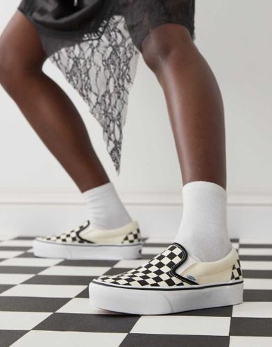 Classic - Baskets  enfiler avec semelle plateforme et motif damier - Noir et - Vans - Modalova