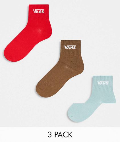 Lot de 3 paires de chaussettes classiques - Rouge, marron et gris - Vans - Modalova