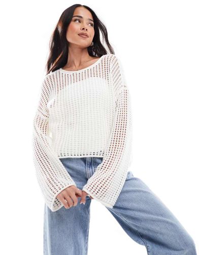 Mila - Crop top ras de cou en maille ajoure - Vans - Modalova