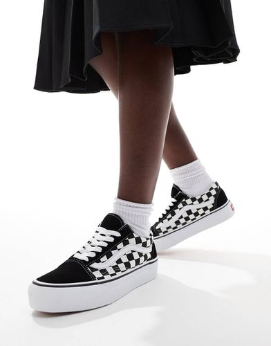 Old Skool - Baskets à plateforme motif damier - /blanc - Vans - Modalova