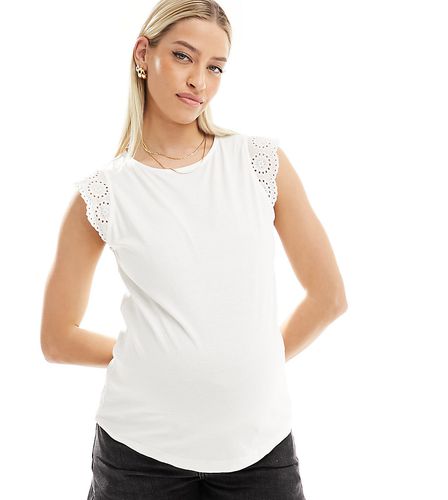 T-shirt avec détail en broderie anglaise aux manches - Vero Moda Maternity - Modalova