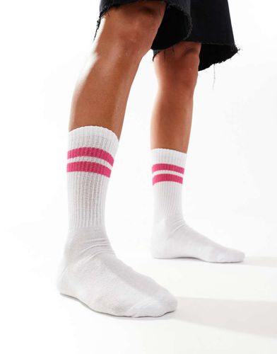 Chaussettes de sport côtelées - Blanc/ - Vero Moda - Modalova