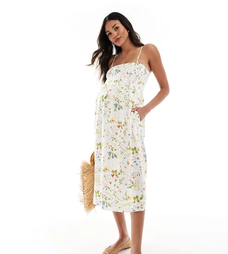 Vero Moda - Easy - Robe caraco de grossesse fronce longueur cheville - fleuri - Vero Moda Maternity - Modalova