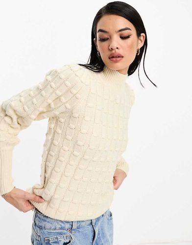 Pull en maille façon bulle à manches ballon - Crème - Vero Moda - Modalova