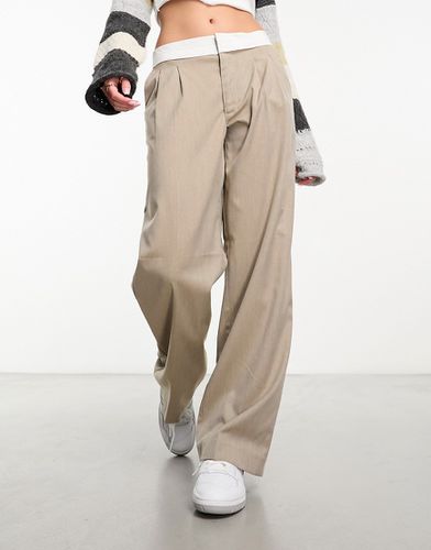 Pantalon ample avec ceinture apparente - Taupe - Vero Moda - Modalova