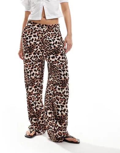 Pantalon large à imprimé léopard - Vero Moda - Modalova