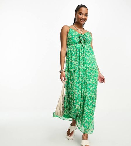 Robe caraco longue nouée devant - à fleurs - Vero Moda Petite - Modalova