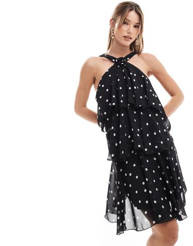 Robe courte dos-nu à pois avec volants étagés - Vero Moda - Modalova