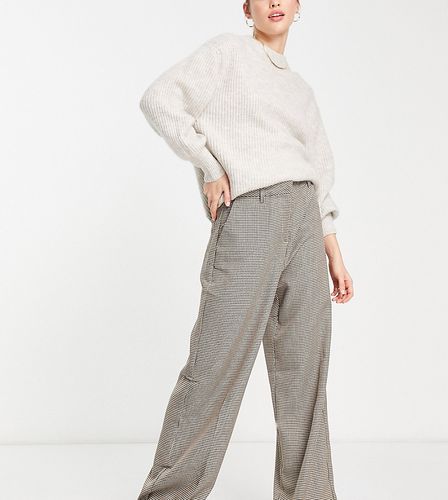 Pantalon large à carreaux et mini motif pied-de-poule - Neutre - Vero Moda Tall - Modalova