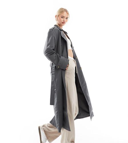 Trench-coat long avec ceinture - asphalte - Vero Moda Tall - Modalova