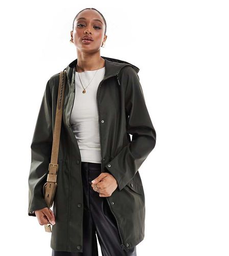 Veste de pluie enduite à capuche - Kaki foncé - Vero Moda Tall - Modalova