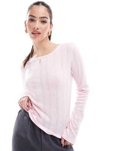 Top à manches longues en maille pointelle - pâle - Vero Moda - Modalova