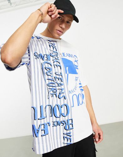 T-shirt oversize à imprimé effet raccordé - Versace Jeans Couture - Modalova