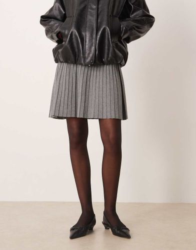 Mini-jupe plisse en maille - moyen chin - Vila - Modalova