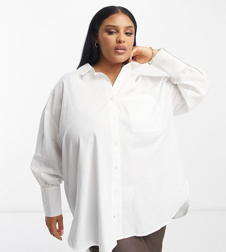 Chemise oversize en popeline à poignets larges - Yours - Modalova