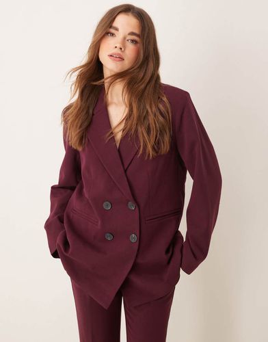 Blazer d'ensemble ajusté à double boutonnage - Bordeaux - Yas - Modalova