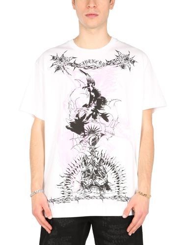 Oversize fit t-shirt with gothic prints - givenchy - Modalova