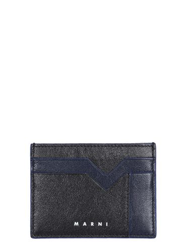 Marni bicolor leather card holder - marni - Modalova