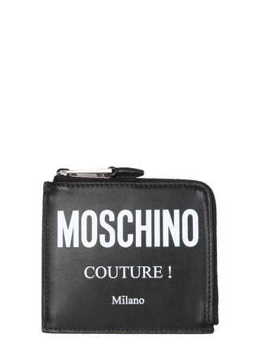 Square wallet with leather logo - moschino - Modalova