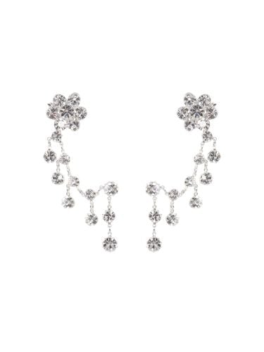 Pendant earrings with crystal flowers - magda butrym - Modalova