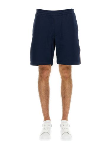 Bermuda shorts with selvedge logo band - alexander mcqueen - Modalova