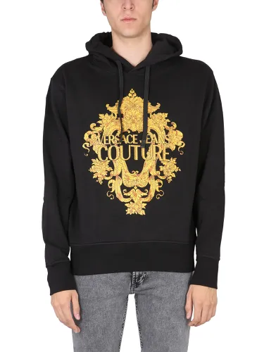 Versace jeans couture logo hoodie - versace jeans couture - Modalova
