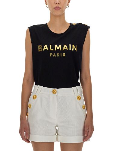Balmain laminated logo t-shirt - balmain - Modalova
