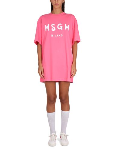 Msgm brushed logo dress - msgm - Modalova