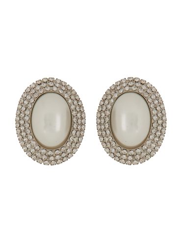 Oval earrings with pearl and crystals - alessandra rich - Modalova