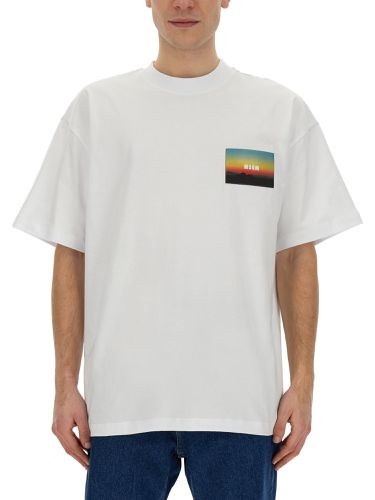 T-shirt with "sunset" patch application - msgm - Modalova