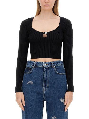 Moschino jeans ribbed crop top - moschino jeans - Modalova