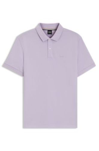 Polo Pallas en piqué de coton avec détails logotés - Boss - Modalova