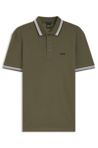 Polo en piqué de coton avec détails de logo - Boss - Modalova
