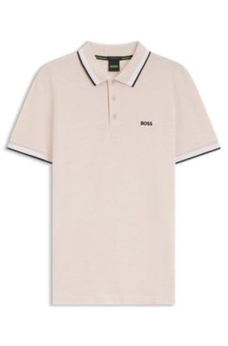 Polo en piqué de coton avec détails de logo - Boss - Modalova