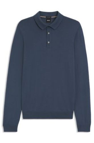 Pull Regular Fit en laine vierge avec col polo - Boss - Modalova