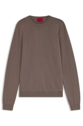 Pull en laine mérinos avec logo brodé - HUGO - Modalova