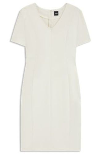 Robe habillée à encolure V avec coutures apparentes - Boss - Modalova